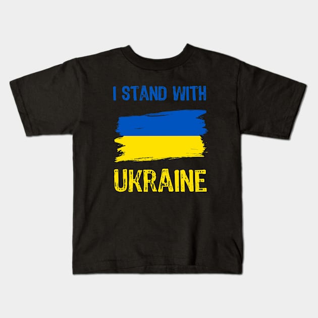 I Stand With Ukraine Kids T-Shirt by Yasna